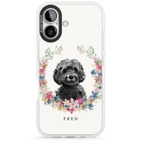 Personalised Black Cockapoo Floral Portrait