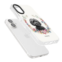 Personalised Black Cockapoo Floral Portrait