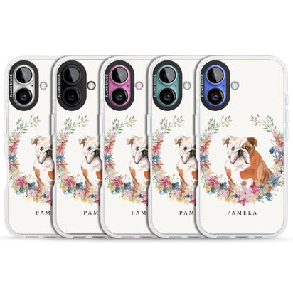 Personalised English Bulldog Floral Portrait