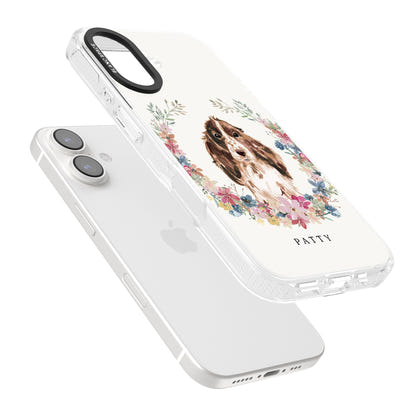 Personalised Cocker Spaniel Floral Portrait