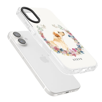 Personalised Yellow Labrador Floral Portrait