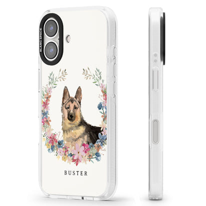 Personalised German Shepherd Floral Portrait