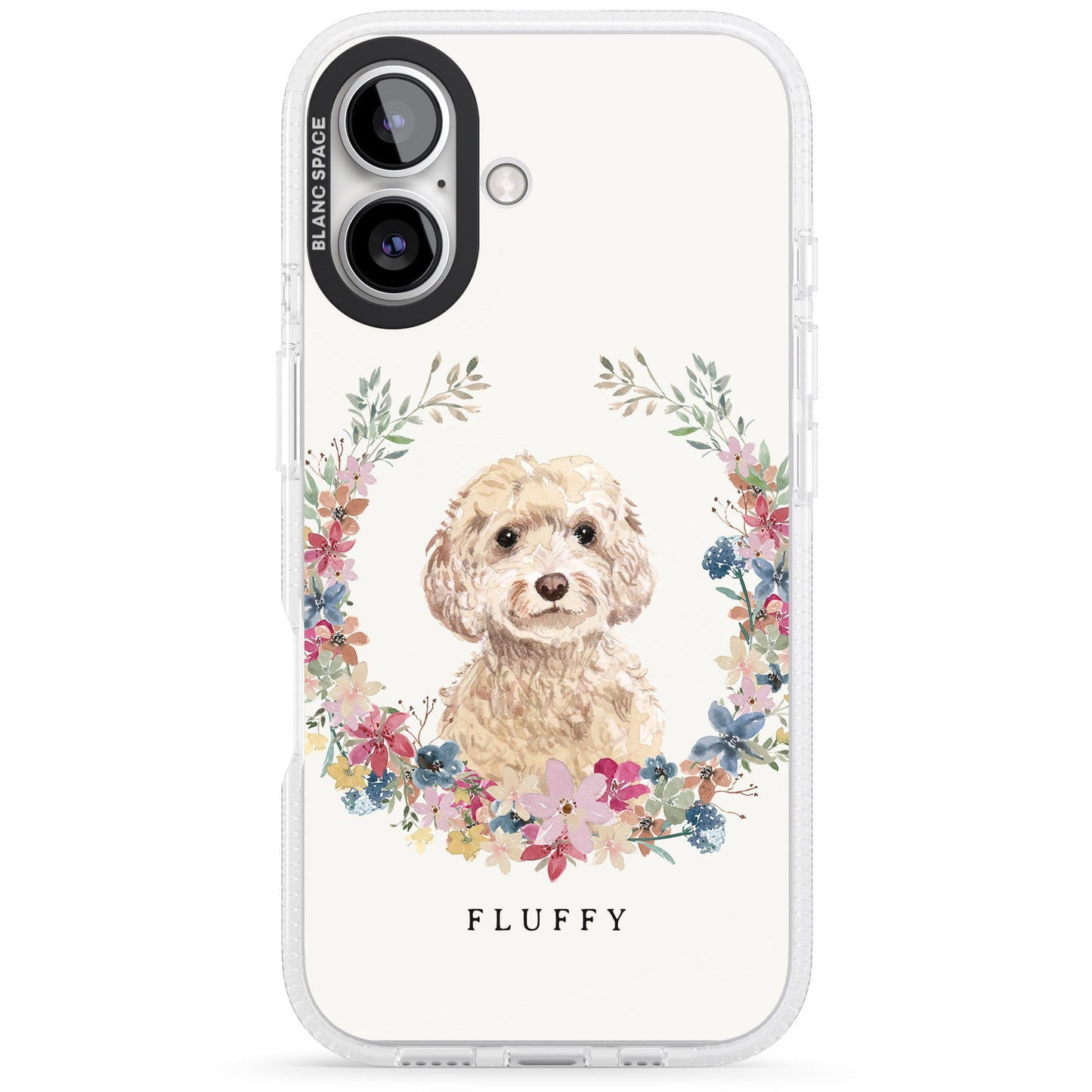 Personalised Champagne Cockapoo Floral Portrait