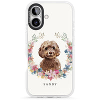 Personalised Brown Cockapoo Floral Portrait