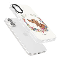 Personalised Tan Dachshund Floral Portrait