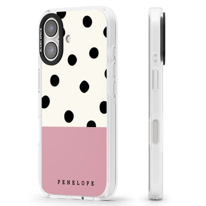 Personalised Pink Border Polka Dot