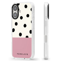 Personalised Pink Border Polka Dot