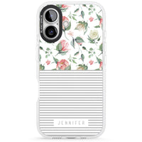 Personalised Light Floral Pattern & Stripes