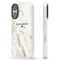 Personalised White & Gold Swirl Marble