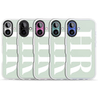 Lettres personnalisées blanches et vert d'eau