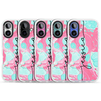 Personalised Turquoise & Pink Marbled