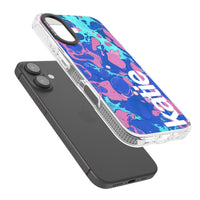 Personalisiertes marineblau-türkisfarbenes Marmor-Design