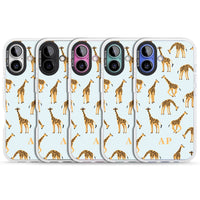 Personalisiertes Safari-Giraffenmuster auf Blau