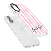 Personalised Pink Stripes & Monogram