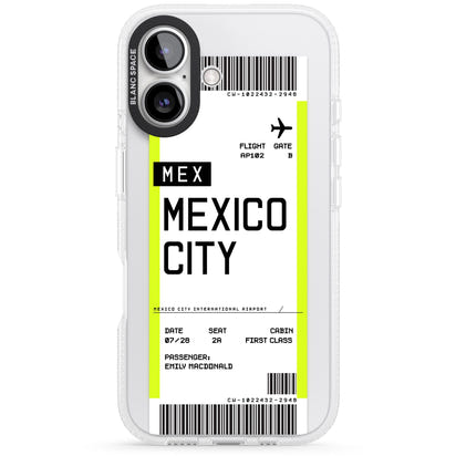 Carte d'embarquement personnalisée pour Mexico
