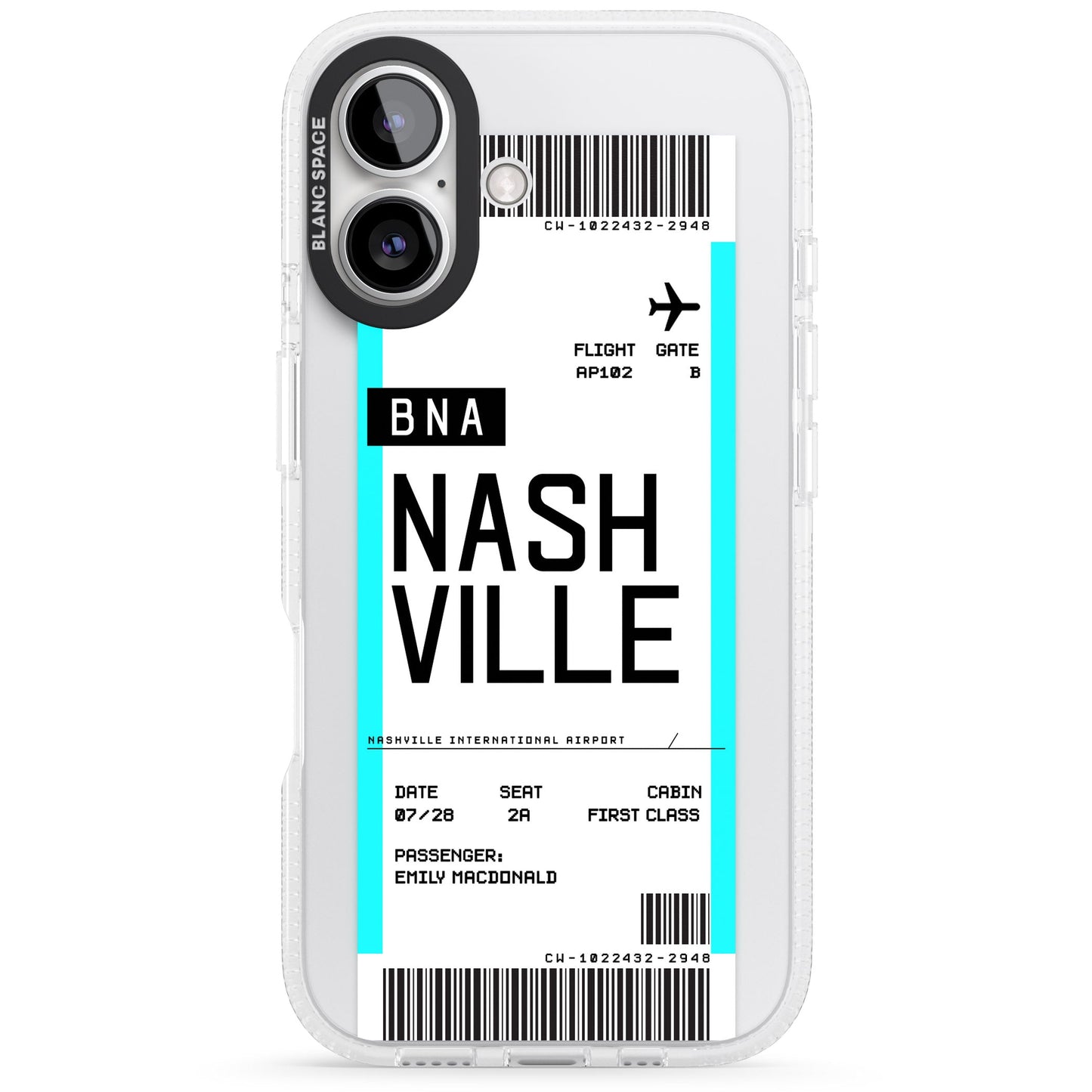 Carte d'embarquement personnalisée pour Nashville