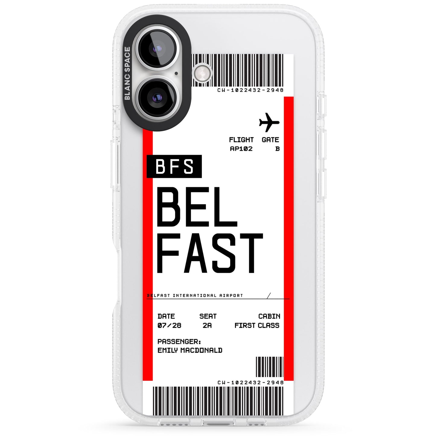 Personalised Belfast Boarding Pass