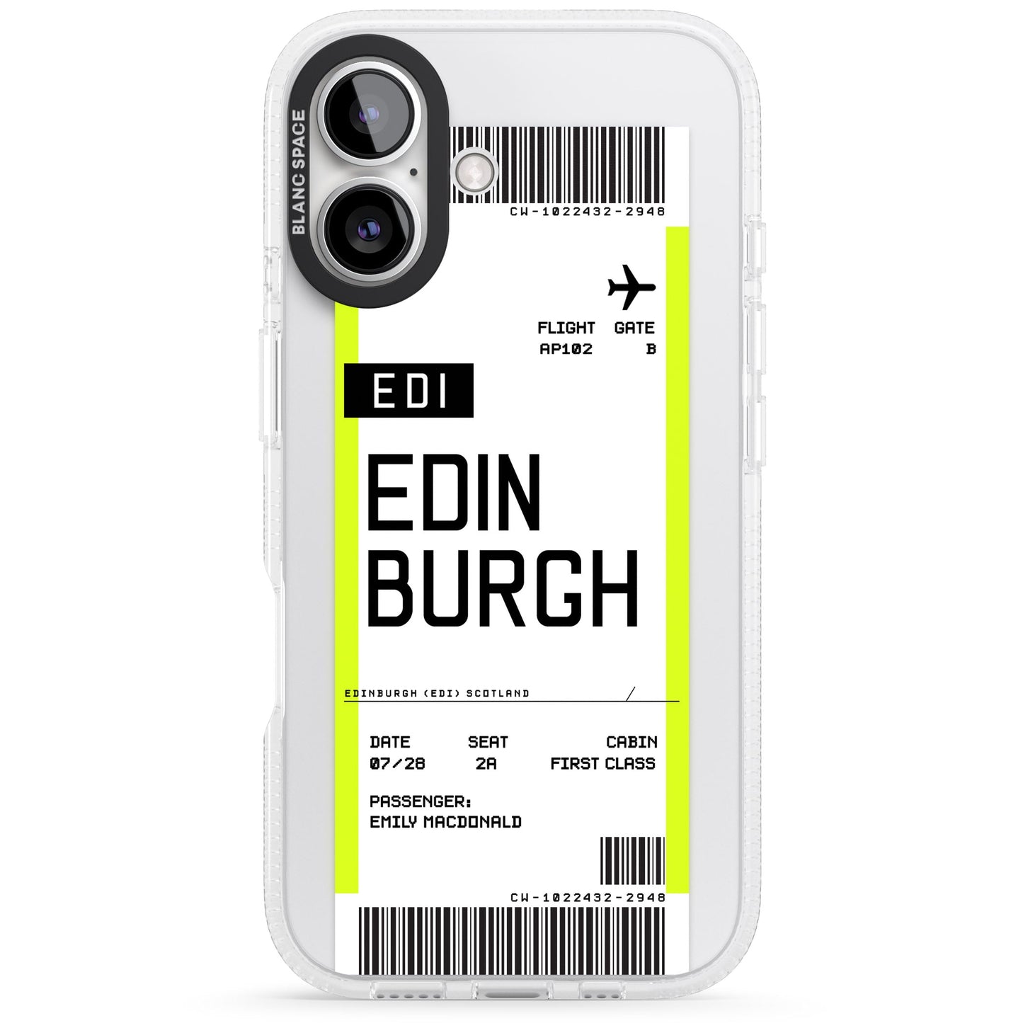 Personalised Edinburgh Boarding Pass