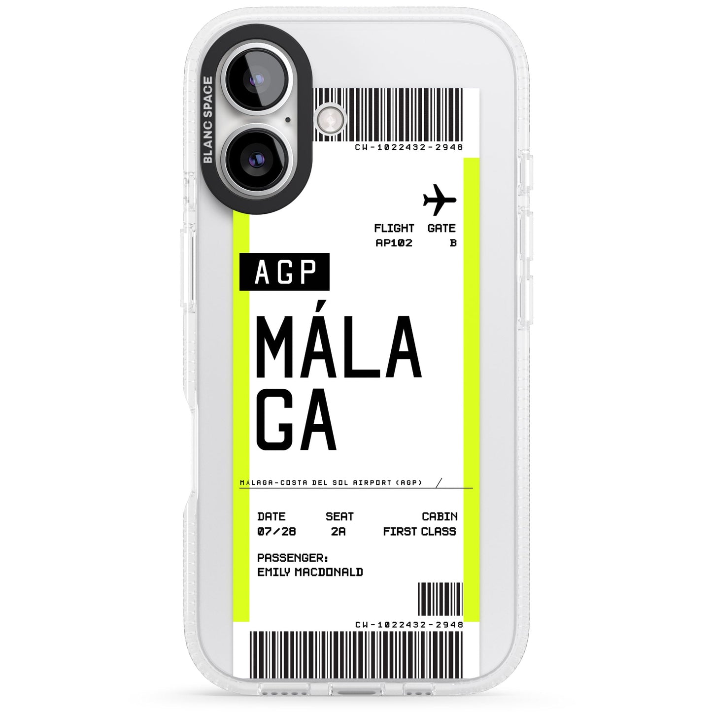 Personalised Málaga Boarding Pass