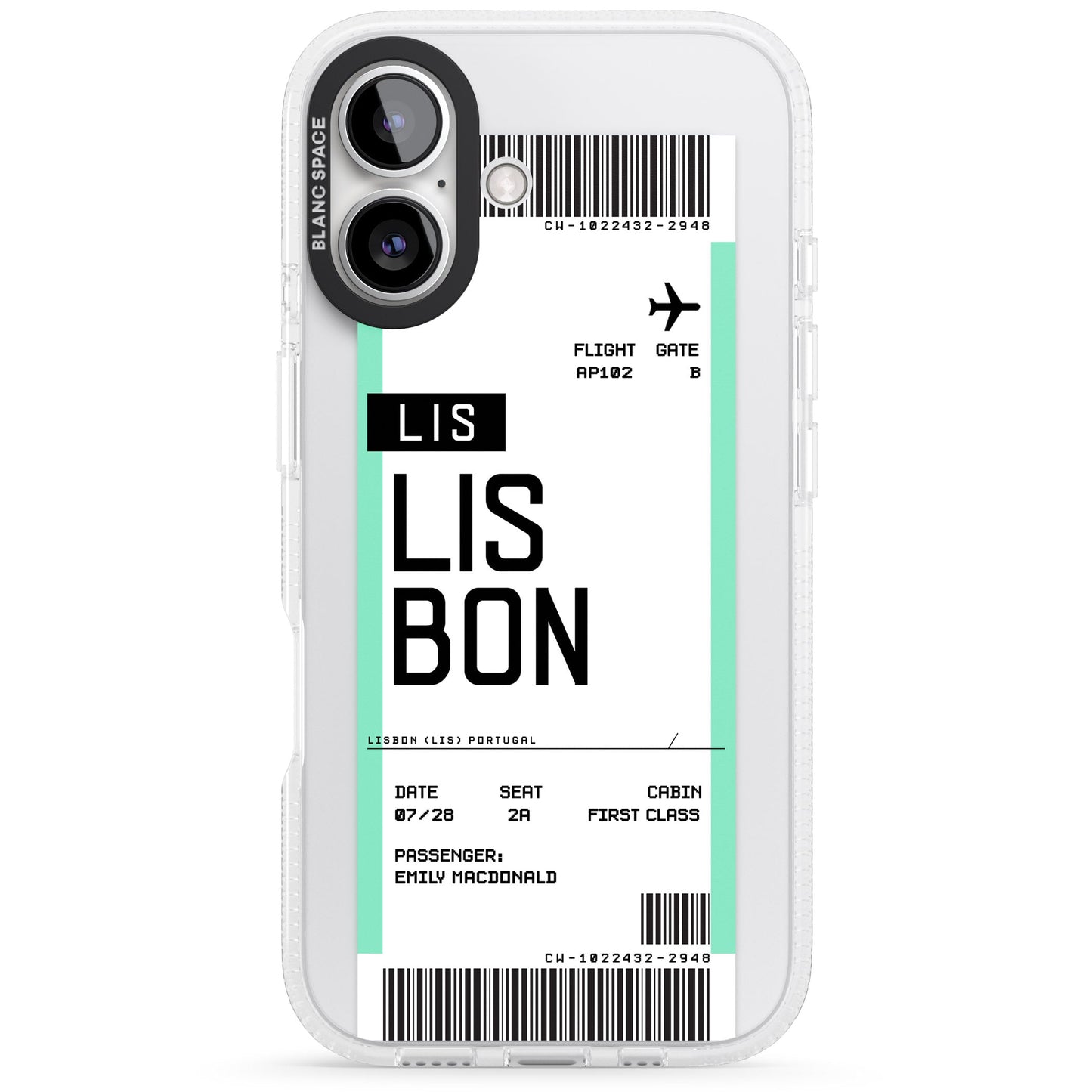Personalised Lisbon Boarding Pass