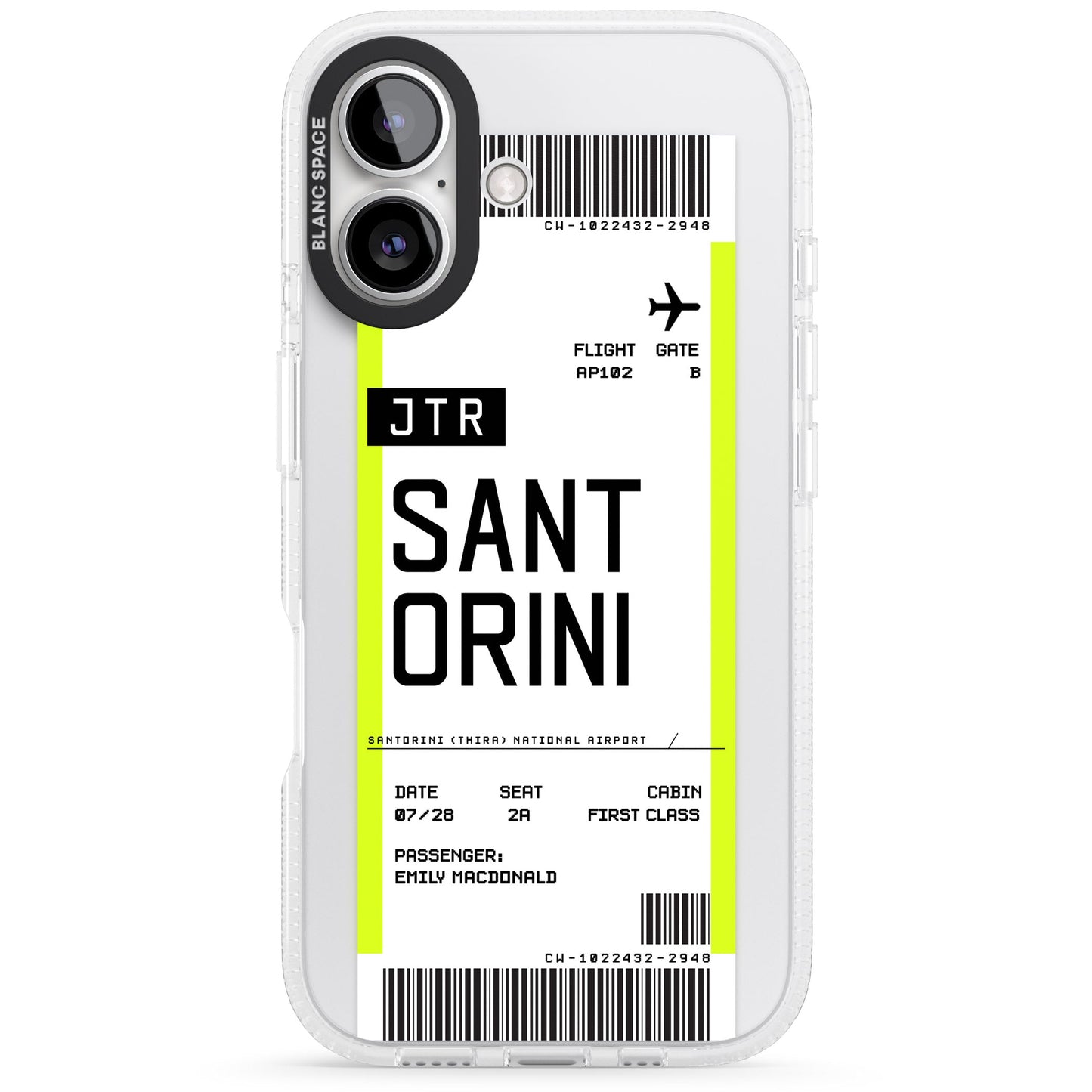 Personalisierte Bordkarte für Santorini