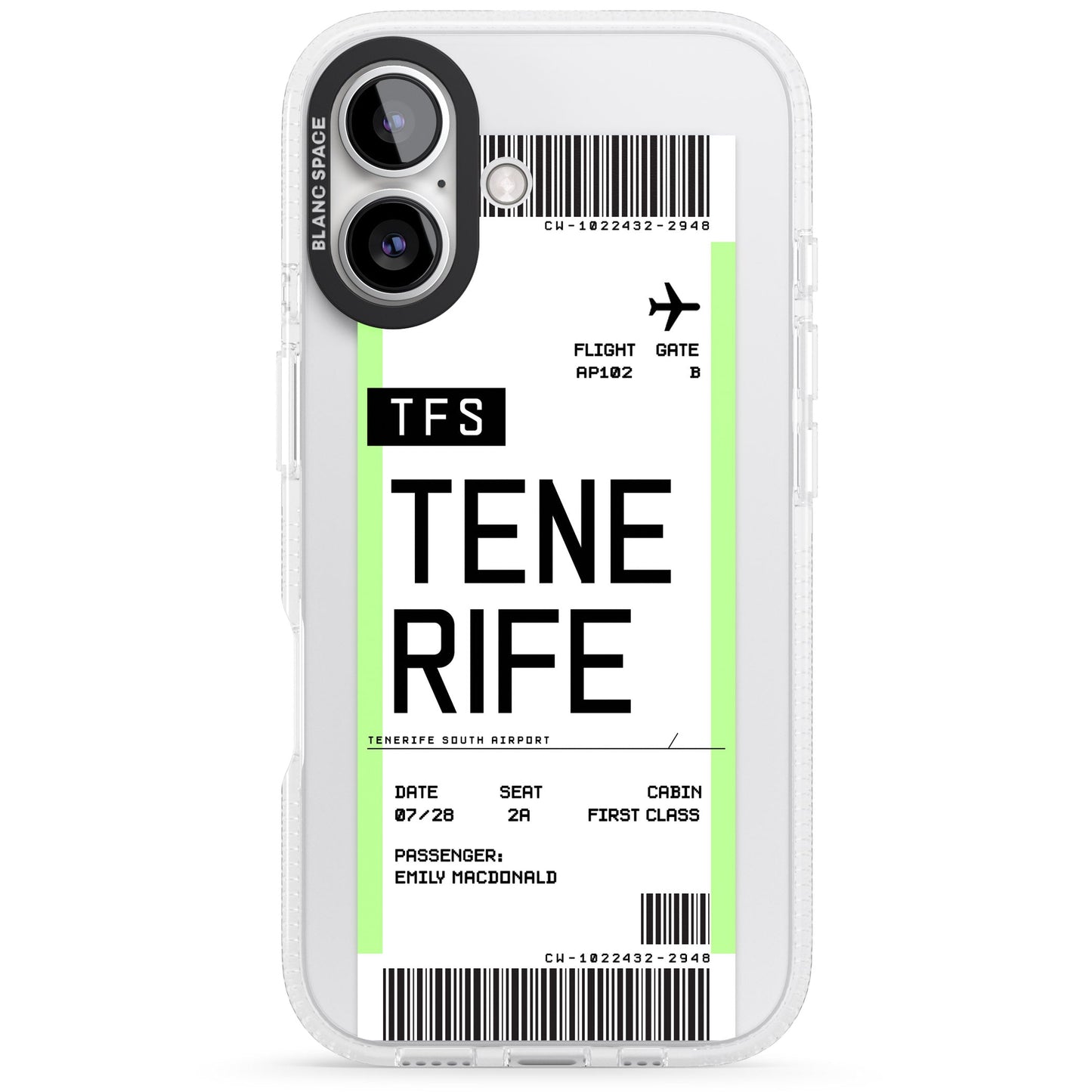 Personalised Tenerife Boarding Pass