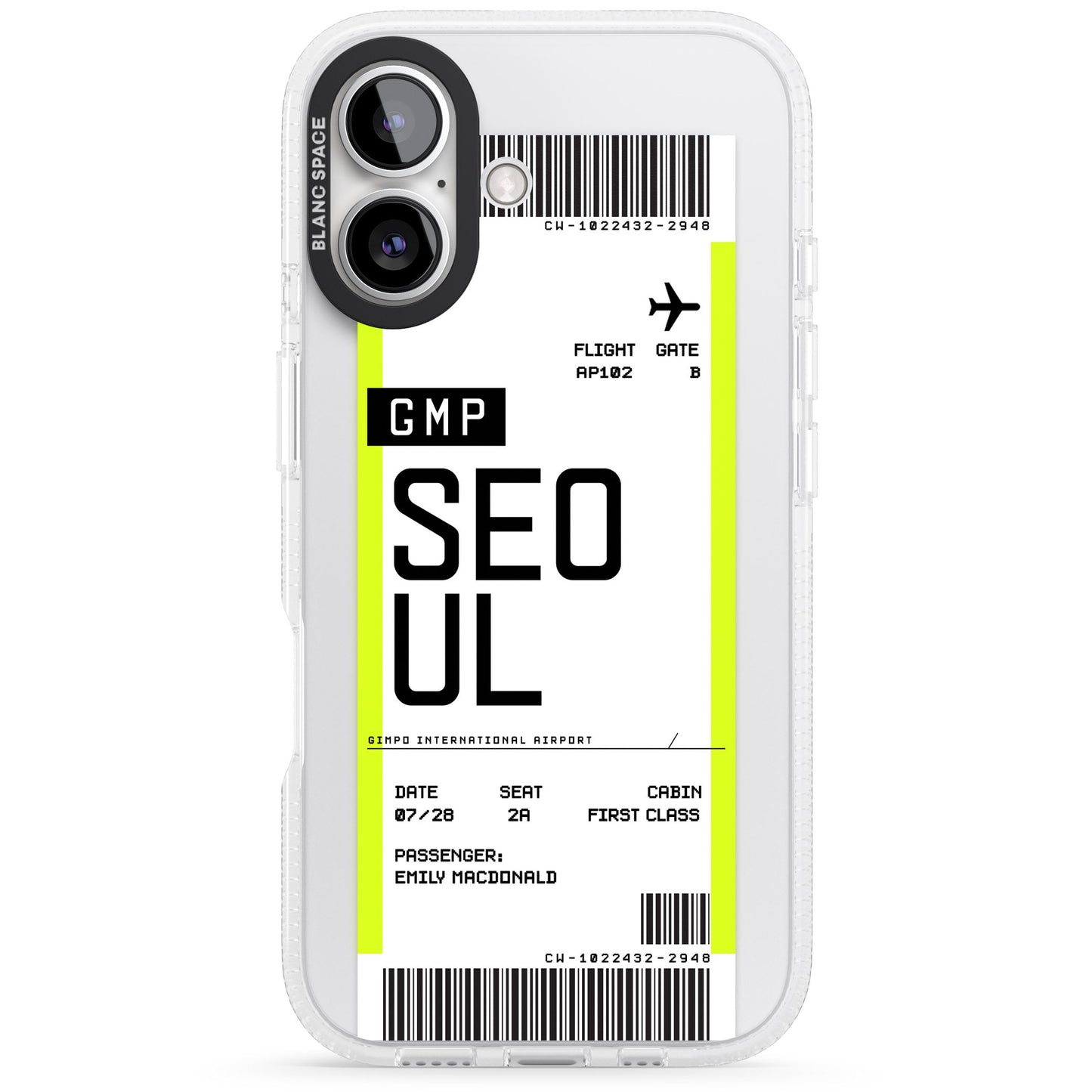 Personalised Seoul Boarding Pass