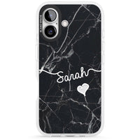 Personalised Black Marble Heart