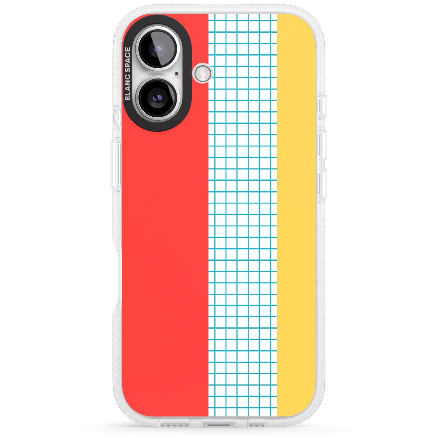 Grille abstraite rouge, bleue, jaune