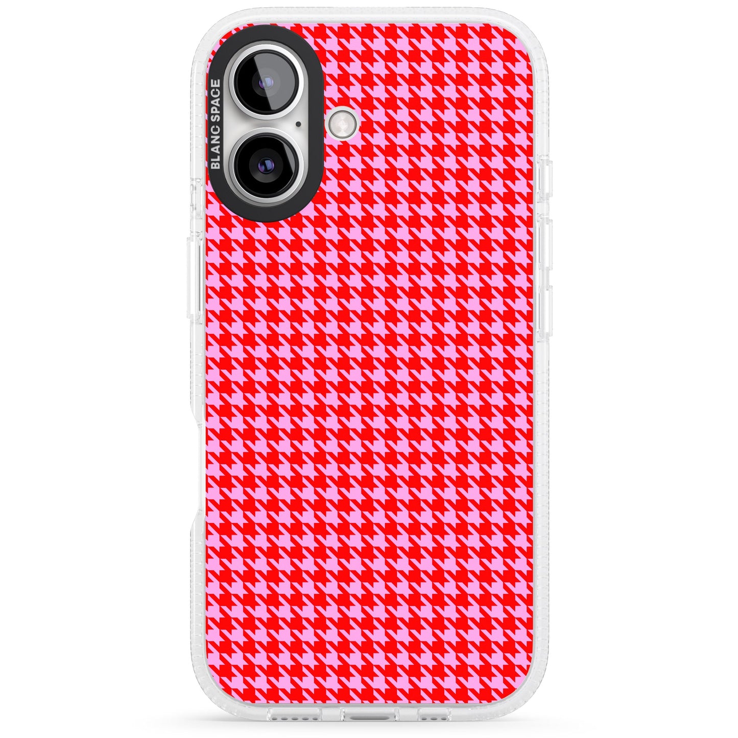 Pied-de-poule rose fluo et rouge