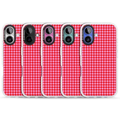 Pied-de-poule rose fluo et rouge