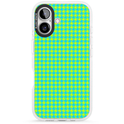 Neon Lime & Turquoise Houndstooth