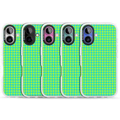 Neon Lime & Turquoise Houndstooth