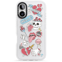 Autocollants Crâne et Fleurs