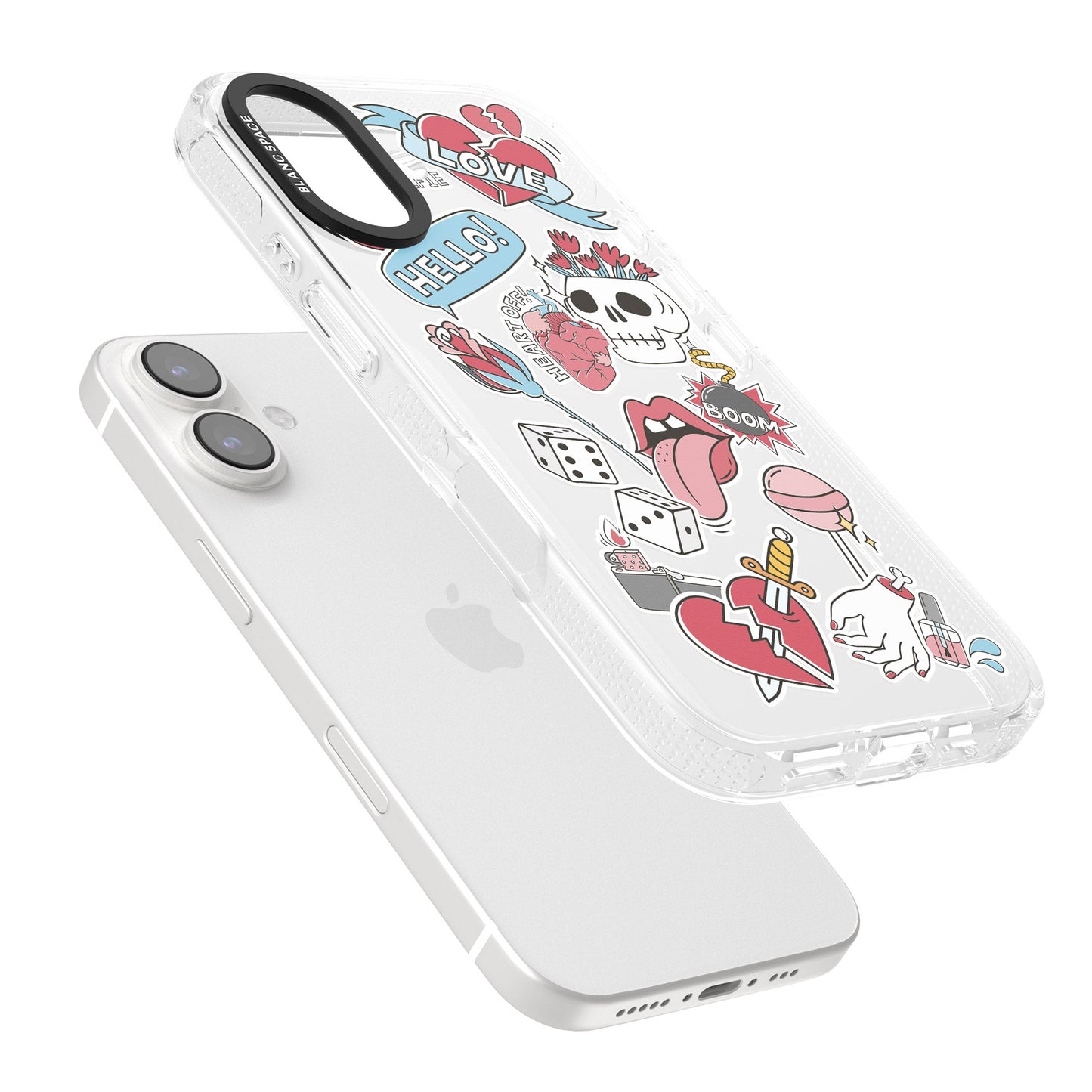 Autocollants Crâne et Fleurs