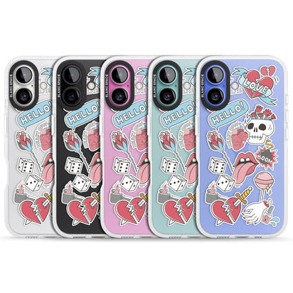 Autocollants Crâne et Fleurs