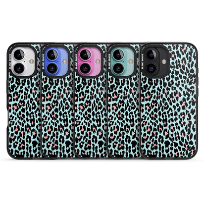 Leopardenmuster in Pastellblau und Rosa