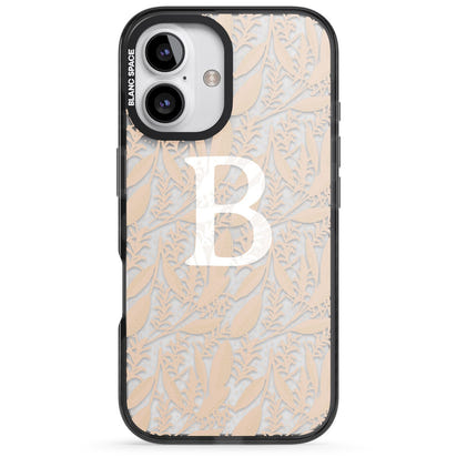 Monogramme personnalisé, motif floral abstrait subtil.