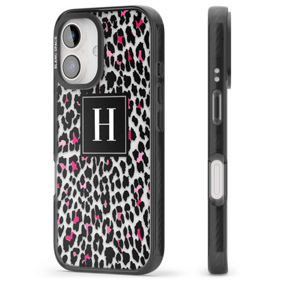 Personalised Clear Pink Leopard Monogram