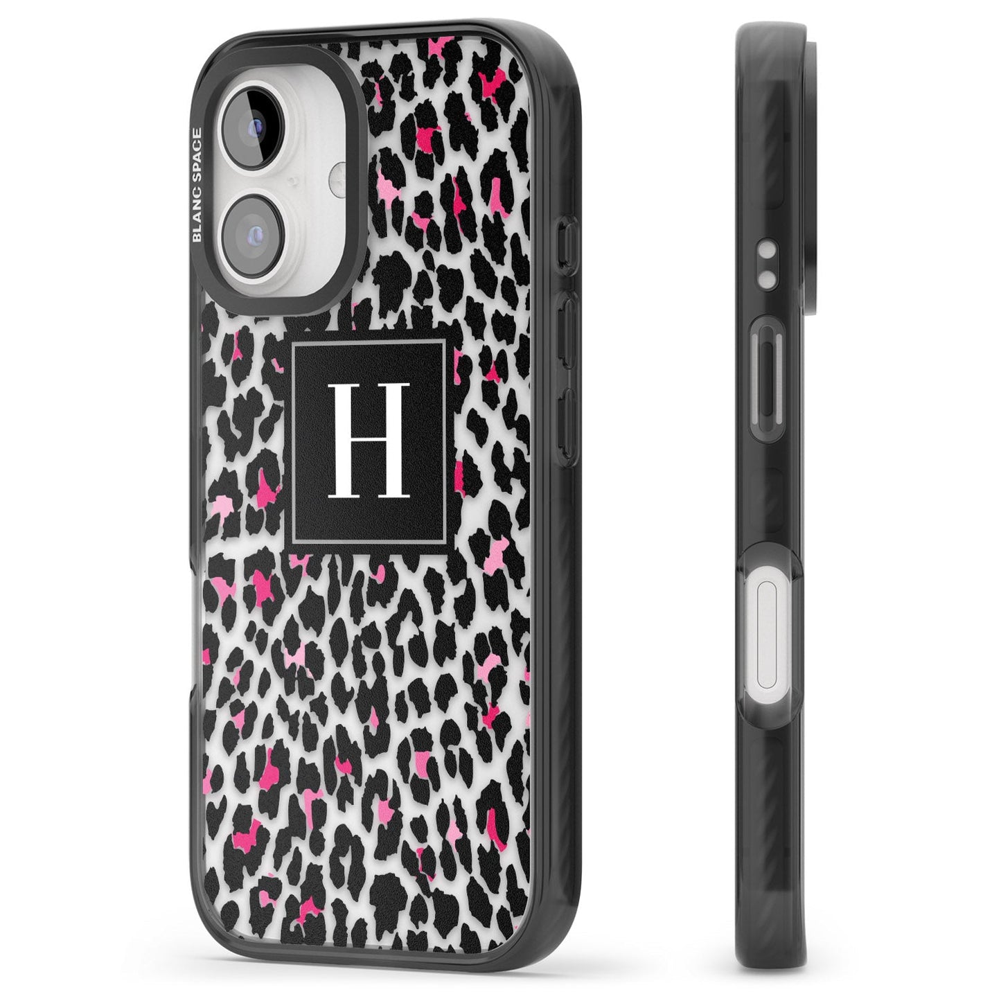 Personalised Clear Pink Leopard Monogram
