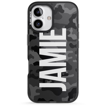 Personalised Black Camo Name Vertical