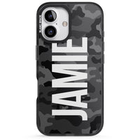 Personalised Black Camo Name Vertical