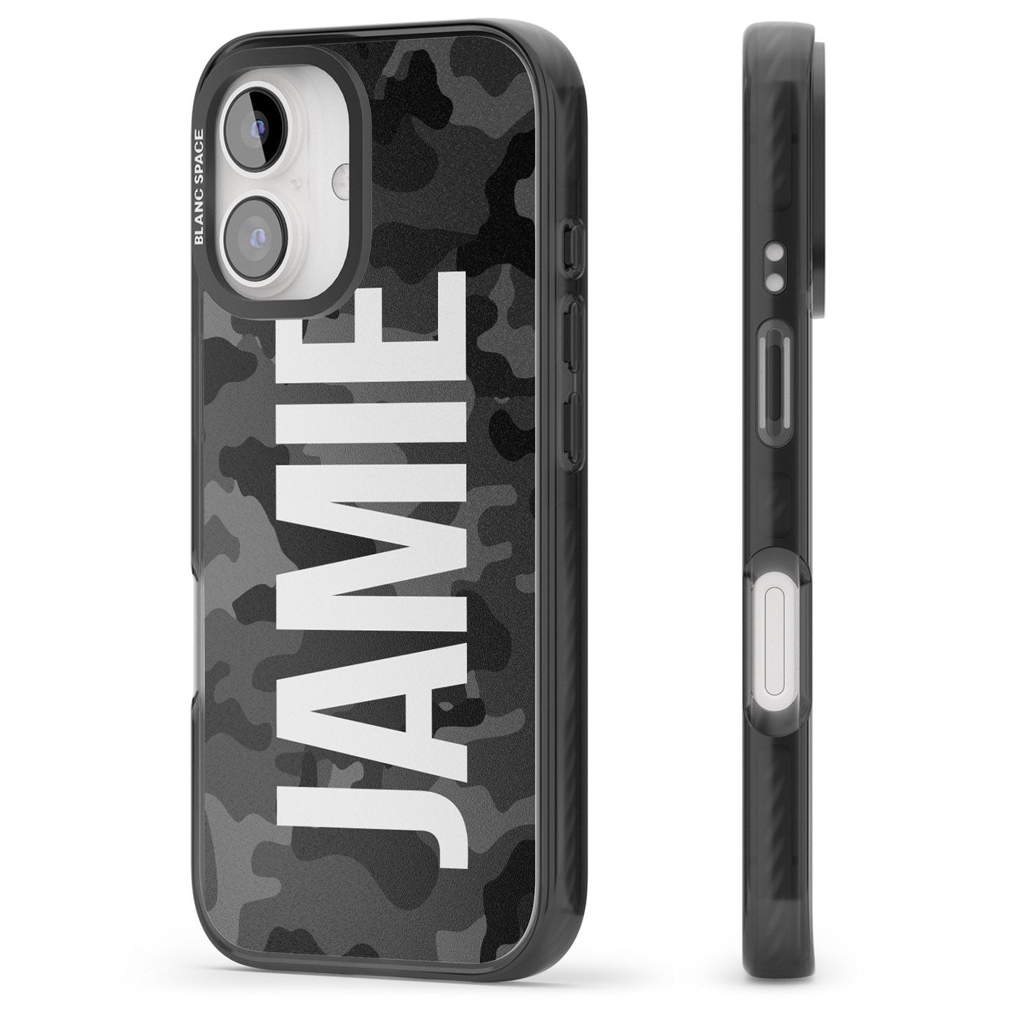 Personalised Black Camo Name Vertical