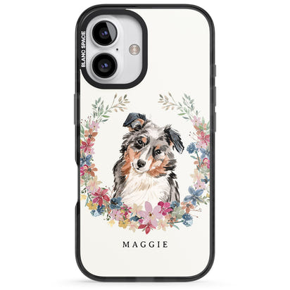 Personalised Australian Shepherd Floral Portrait