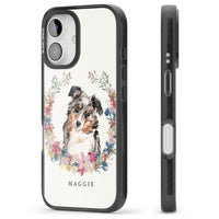 Personalised Australian Shepherd Floral Portrait