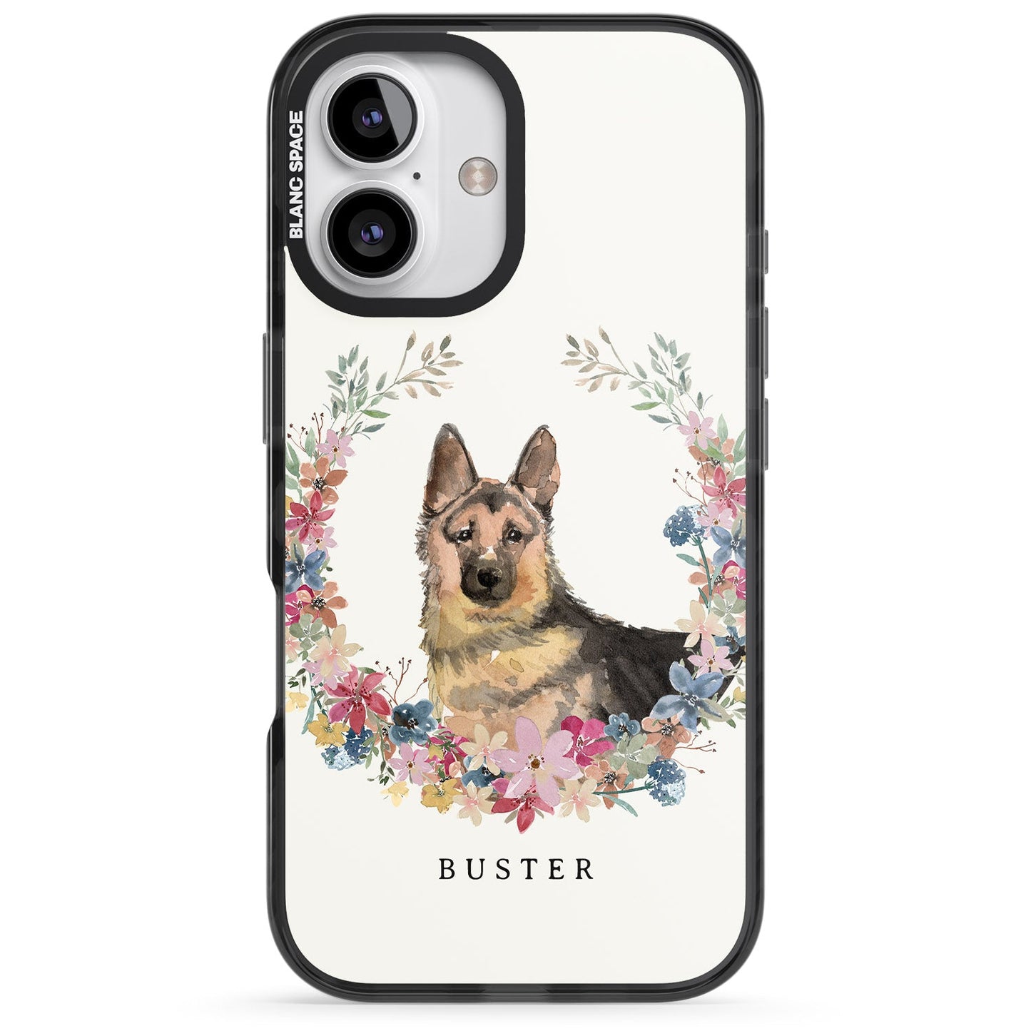 Personalised German Shepherd Floral Portrait