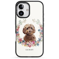 Personalised Brown Cockapoo Floral Portrait