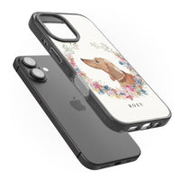 Personalised Tan Dachshund Floral Portrait