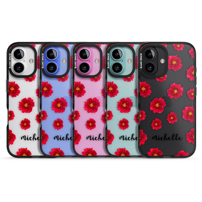 Personalised Red Peonies & Cursive