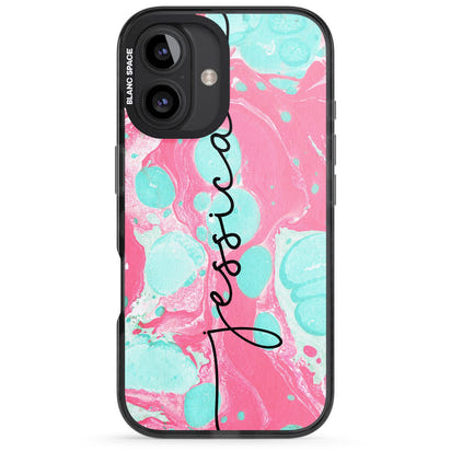 Personalised Turquoise & Pink Marbled